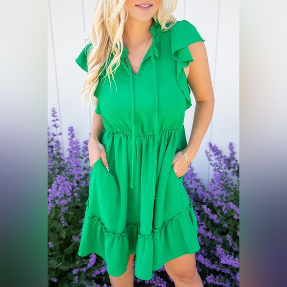 Kiwi Kissed Green Mini Dress - Picture 1 of 3